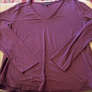 White House Black Market Dark Purple XL Stretch Top Shirt (TD)